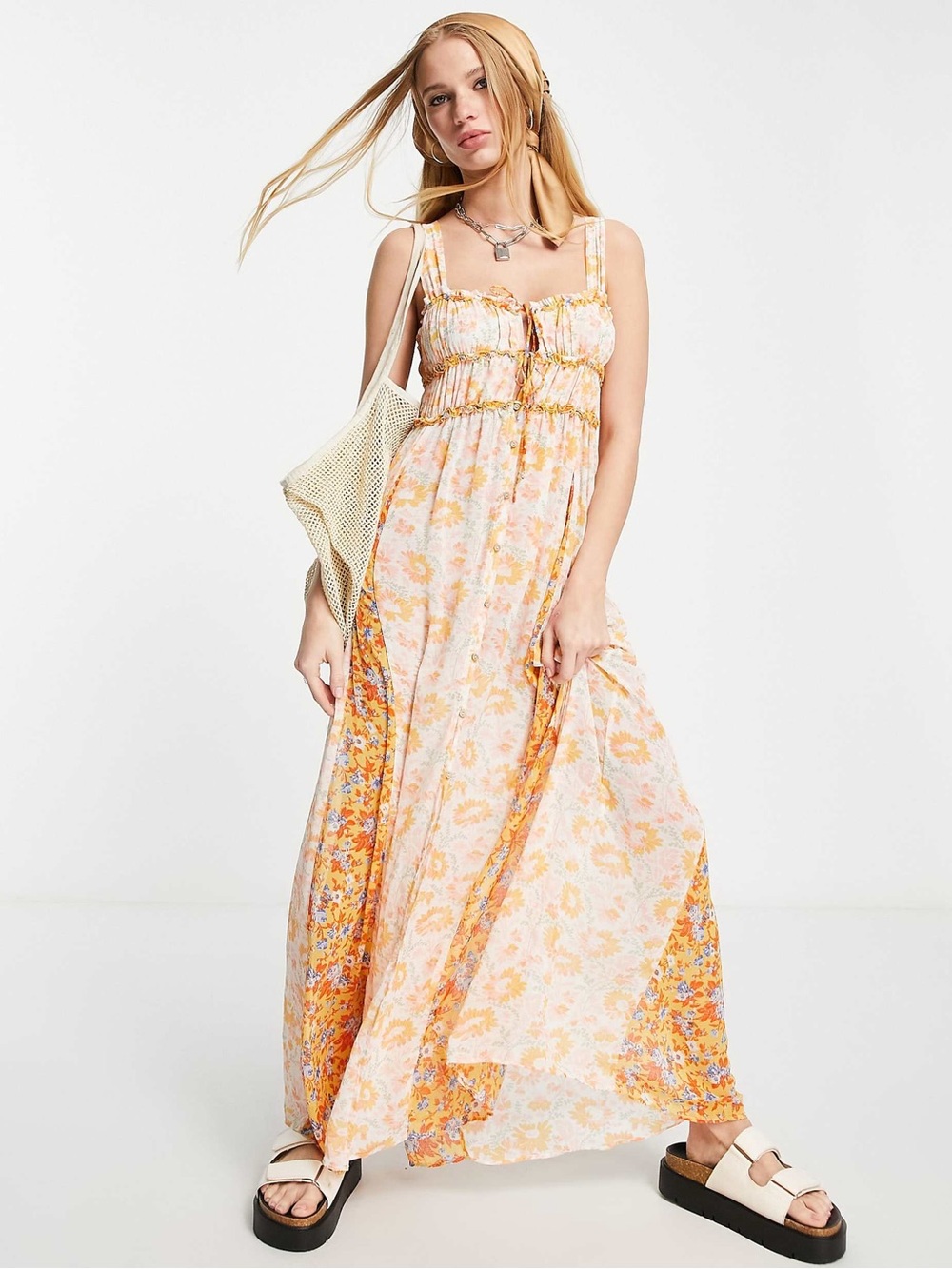 Free People Intimately Floral Smocked Maxi Dress